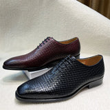 Intreccio - Men's Elegant Woven Leather Oxford Dress Shoes - Ashour Shoes