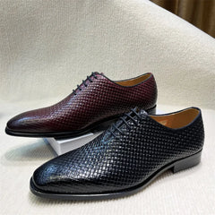 Intreccio - Men's Elegant Woven Leather Oxford Dress Shoes - Ashour Shoes