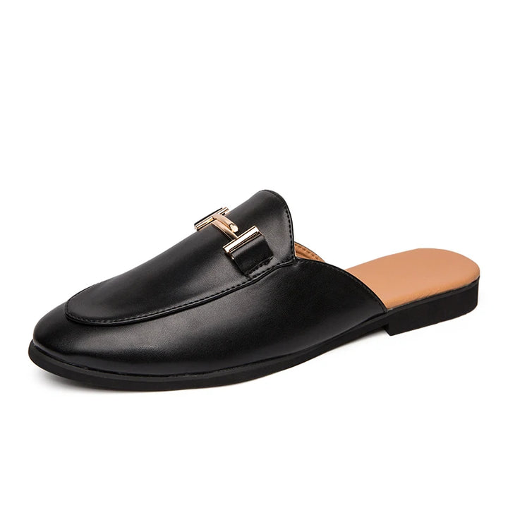 il Blanko 2 - horse bit mules for men/Backless loafers (black or white) - Ashour Shoes