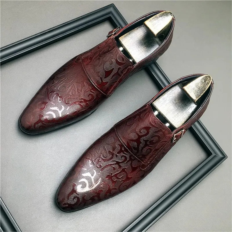 Il corso 3 - Fashionable Leather Monkstrap with print for men