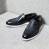 Grylo - Leather penny loafers sneakers sole for men - Ashour Shoes
