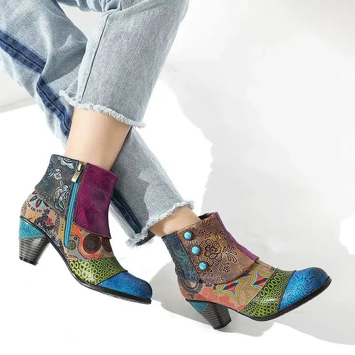 The Ardita - Daring Colorful leather Booties for women