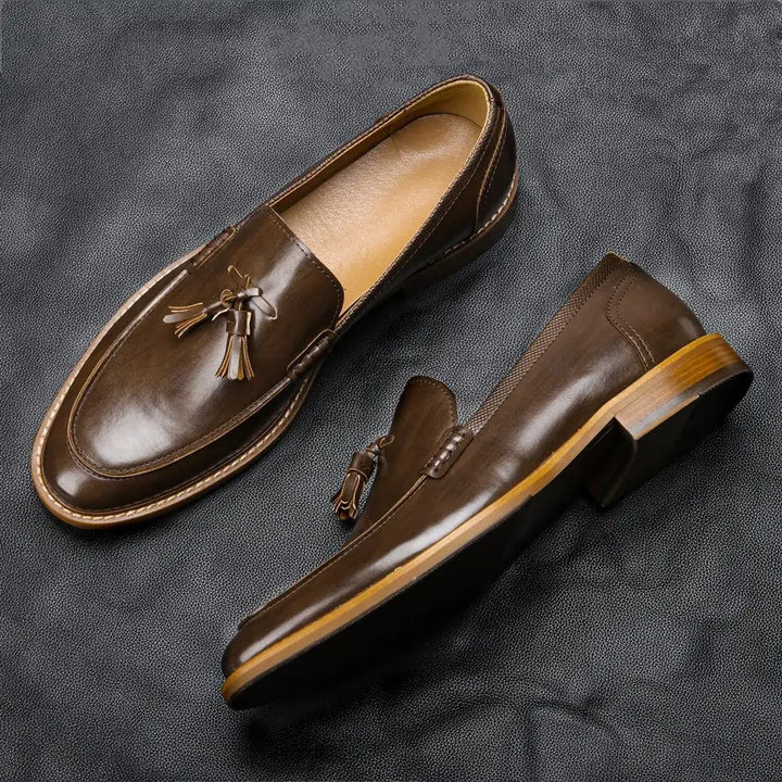 Tanya - Classic tassel leather loafers for men