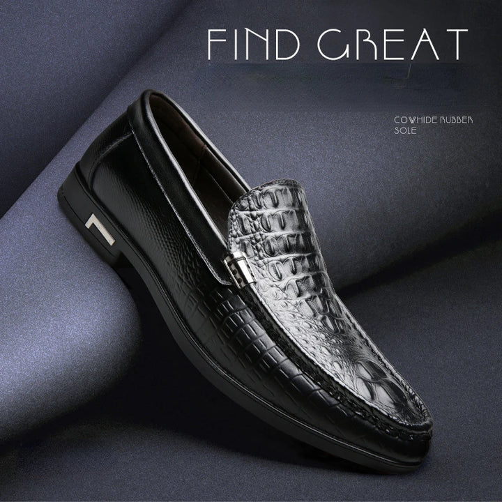 Marino – Men’s Alligator-Embossed Leather Loafers Boat & Driving Shoes