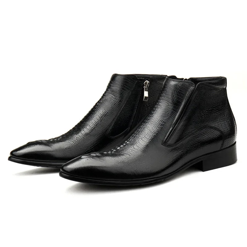 il corso boots - Leather dress boots for men with a zipper