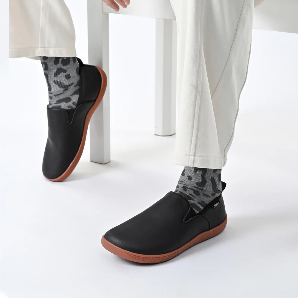 Comodo - Men's Minimalist Wide Toe Leather Slip-On Loafers - Ashour Shoes