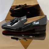 Rossi X1 - Handmade red bottom sole leather tassel loafers for men - Ashour Shoes