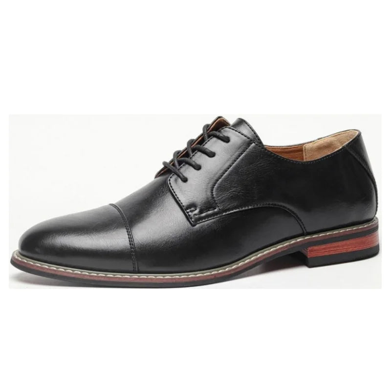 Brunito - Men's Polished Cap Toe Derby Dress Shoes - Ashour Shoes
