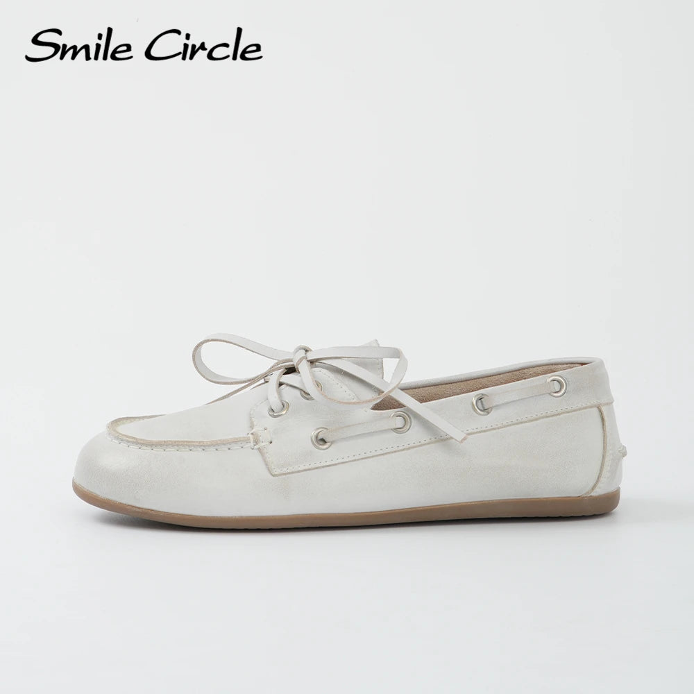 Lerana - Genuine Leather Boat Shoes for Women. Classic Moccasin for Everyday Comfort