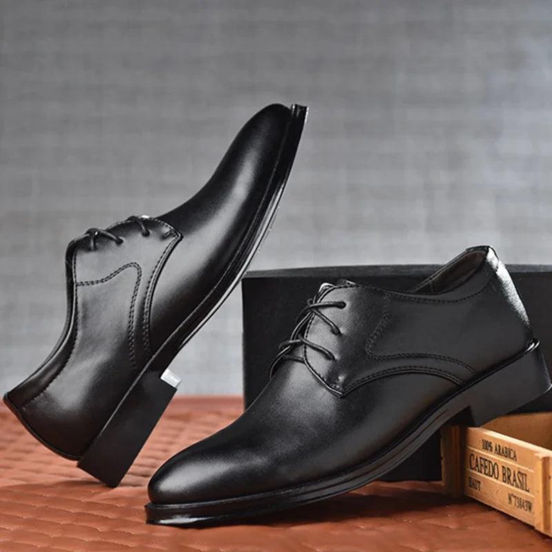 Bellagio - Men's Elegant Polished PU Leather Oxford Dress Shoes - Ashour Shoes