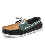 Vela - Men's Multi-Color Patchwork Leather Boat Loafers - Ashour Shoes