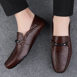 Veloce - Men's Premium Leather Buckle Driving Loafers - Ashour Shoes