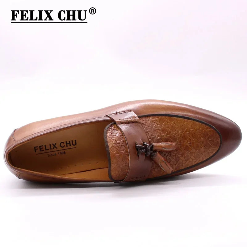 Maestro - Men's Hand-Painted Genuine Leather Tassel Loafers - Ashour Shoes