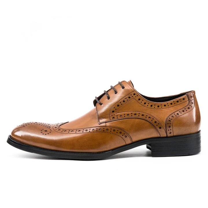 Ryno - Brogue Derby leather dress shoes for men - Ashour Shoes