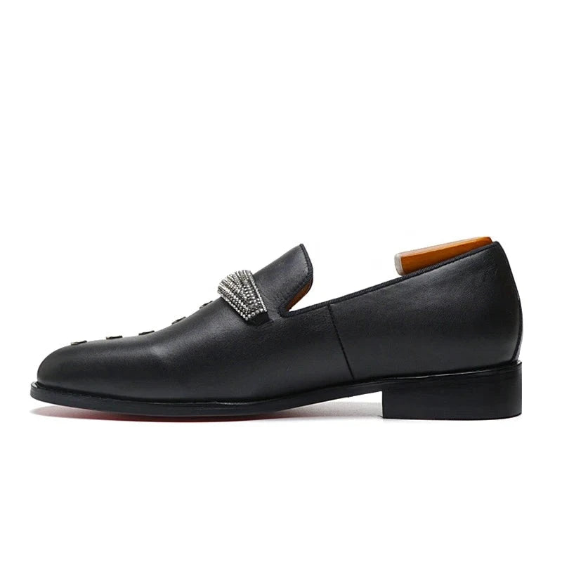 Luxxone - Red bottom designer leather loafers for men - Ashour Shoes