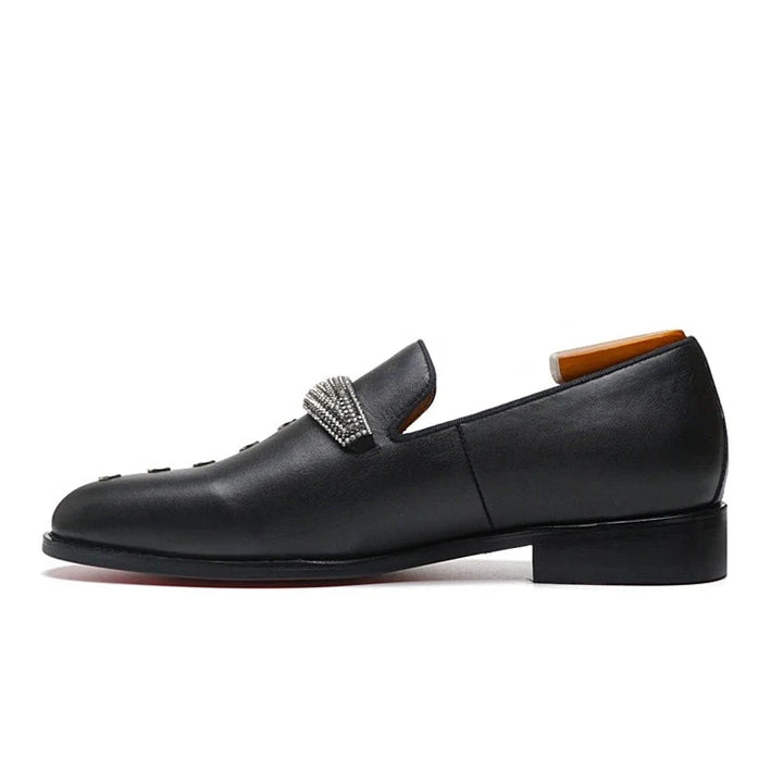 Luxxone - Red bottom designer leather loafers for men - Ashour Shoes