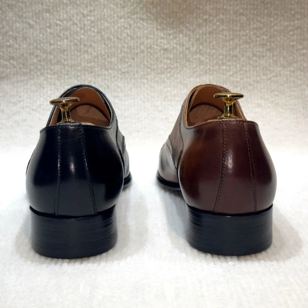 Lirona - Men-s leather oxford dress shoes in brown or black