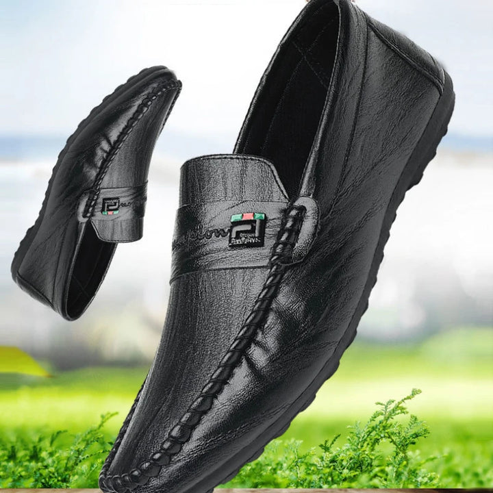 Stile - Men's Casual White PU Leather Slip-On Loafers