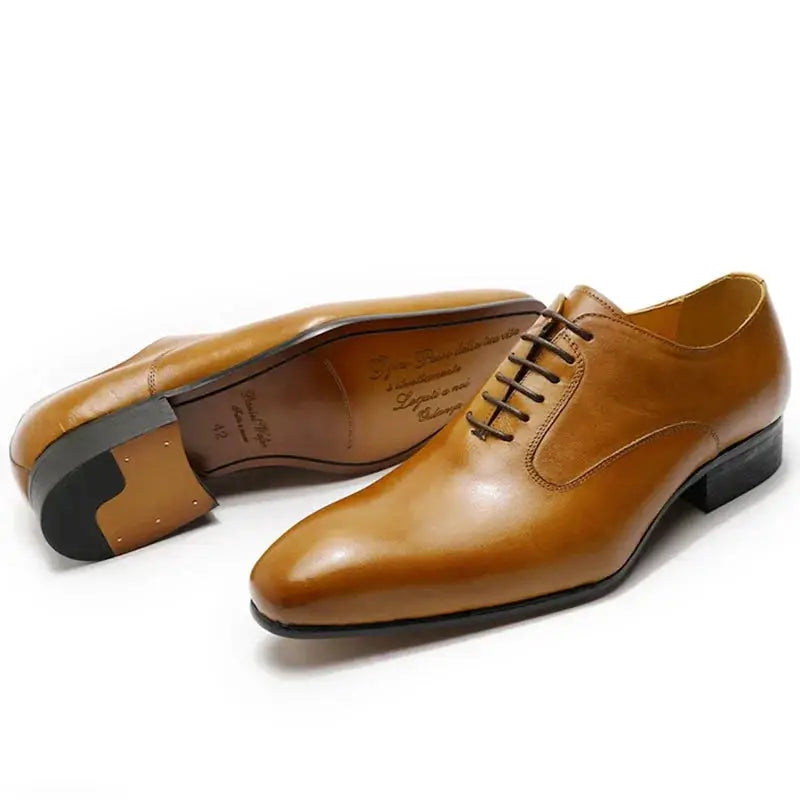 Frenar - Luxury leather oxford dress shoes for men (brown or black) - Ashour Shoes