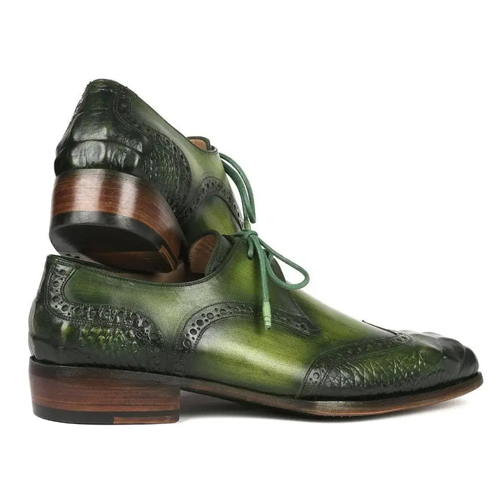 Green Totem - Genuine Leather Men’ Derby Shoes