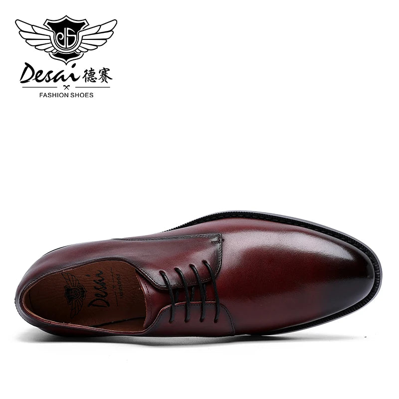 Stilare - Men's Elegant Black Leather Derby Dress Shoes