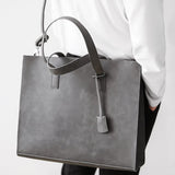 Suma - Men's Vegan Leather Tote Bag – Stylish Vintage Handbag for Everyday Versatility - Ashour Shoes