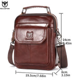 Rondi - men's Leather Crossbody Shoulder Bag Compact Multi-Pocket Travel Messenger Bag - Ashour Shoes