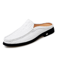 Neravo – Men’s Crocodile & Alligator pattern leather Mules. Backless Slip-On - Ashour Shoes