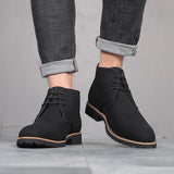 Stile - Men's Navy Faux Suede Lace-Up Chukka Boots - Ashour Shoes