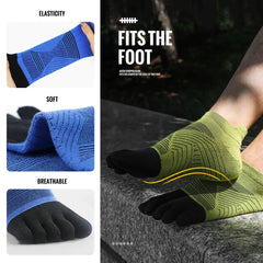 Agile3 - Unisex Merino Performance Toe Ankle Socks for Running & Hiking - Ashour Shoes