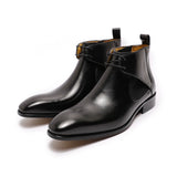 Stile - Men's Elegant Leather Ankle Boots for Business & Wedding - Ashour Shoes