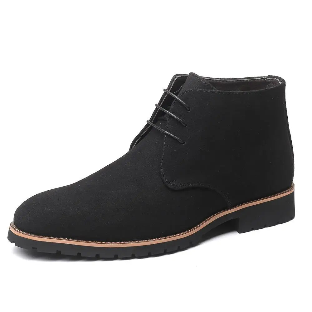 Stile - Men's Navy Faux Suede Lace-Up Chukka Boots - Ashour Shoes