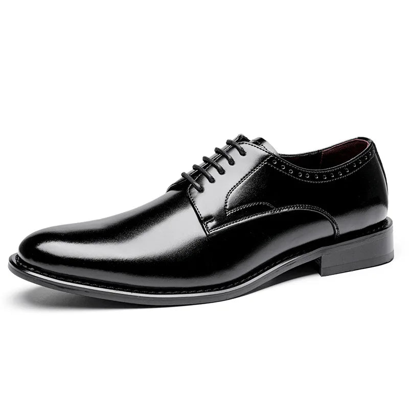Signore - Men's Elegant Polished Leather Cap Toe Oxford Dress Shoes - Ashour Shoes