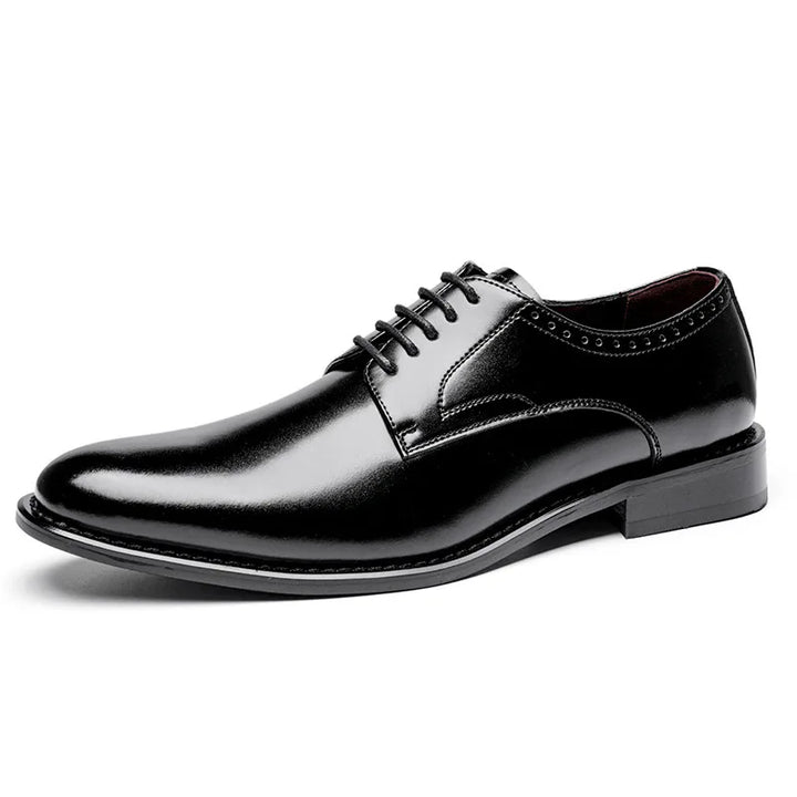 Signore - Men's Elegant Polished Leather Cap Toe Oxford Dress Shoes