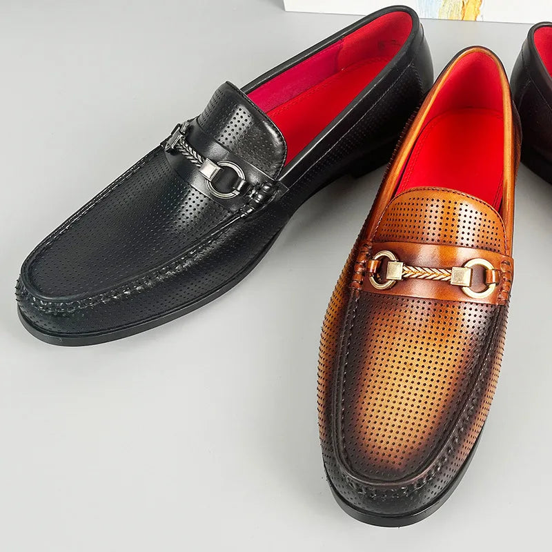 La Cavi - Horsebit unique color leather loafers for men - Ashour Shoes