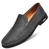 Sereno2 - Men's Blue PU Leather Slip-On Driving Moccasin Loafers - Ashour Shoes