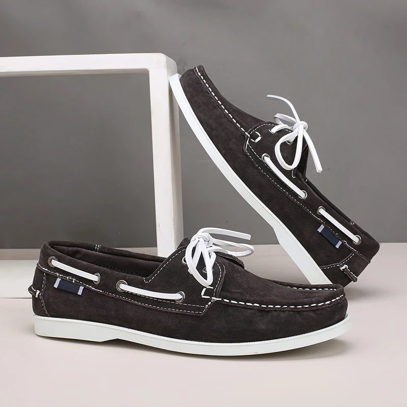 Marino - Men's Classic Suede Deck Loafers - Ashour Shoes
