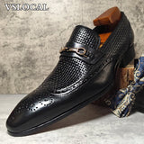Nobile - Men's Black Genuine Leather Wingtip Horsebit Loafers - Ashour Shoes