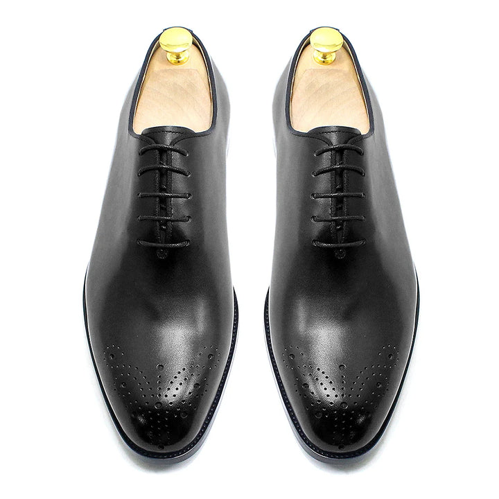 Maestro - Men's Premium Leather Brogue Cap Toe Oxford Dress Shoes