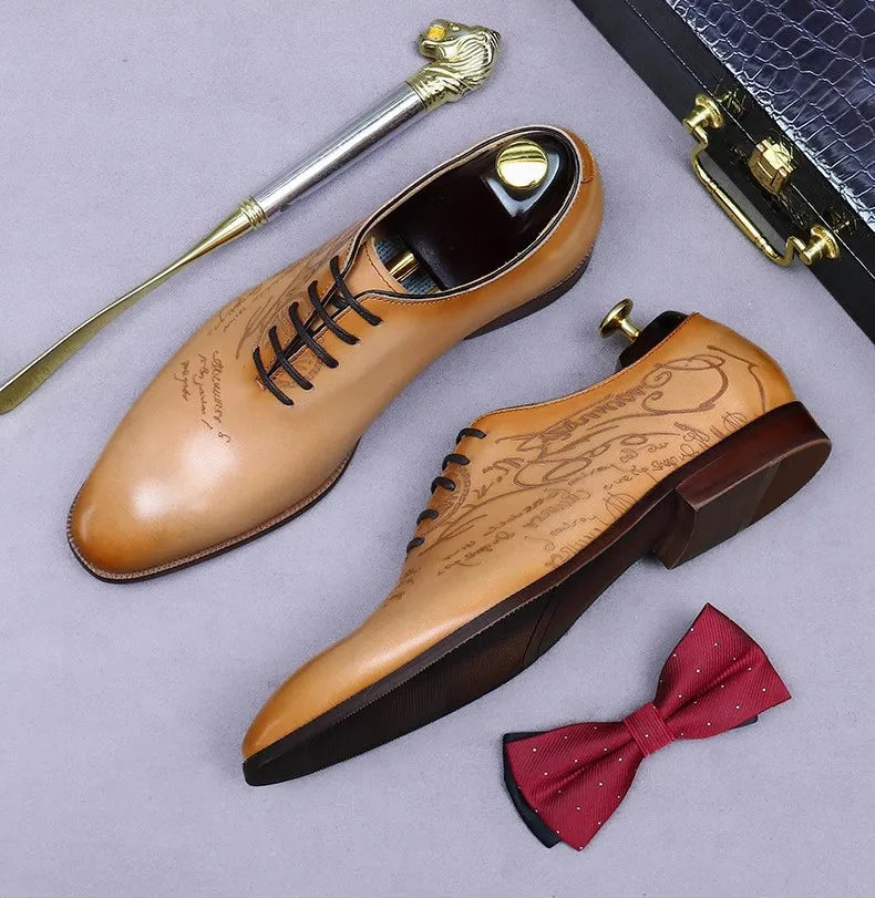 Raffinato - Men's Handcrafted Burnished Leather Oxford Dress Shoes - Ashour Shoes