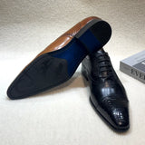 Lirona - Men-s leather oxford dress shoes in brown or black - Ashour Shoes