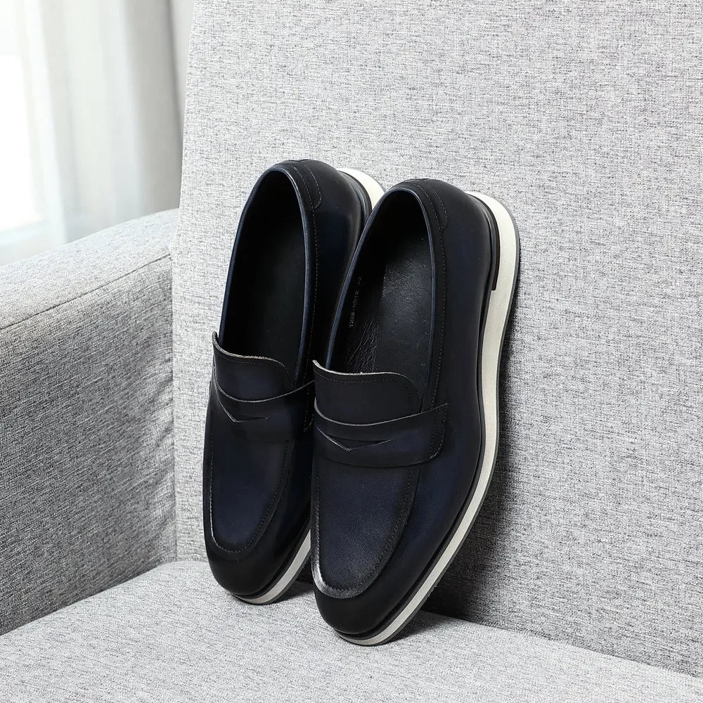 Grylo - Leather penny loafers sneakers sole for men - Ashour Shoes