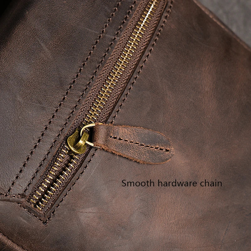 Lavino - Genuine Leather Crossbody Bag for Men – Compact Sling Satchel for Phone and 7.9-Inch Tablet - Ashour Shoes