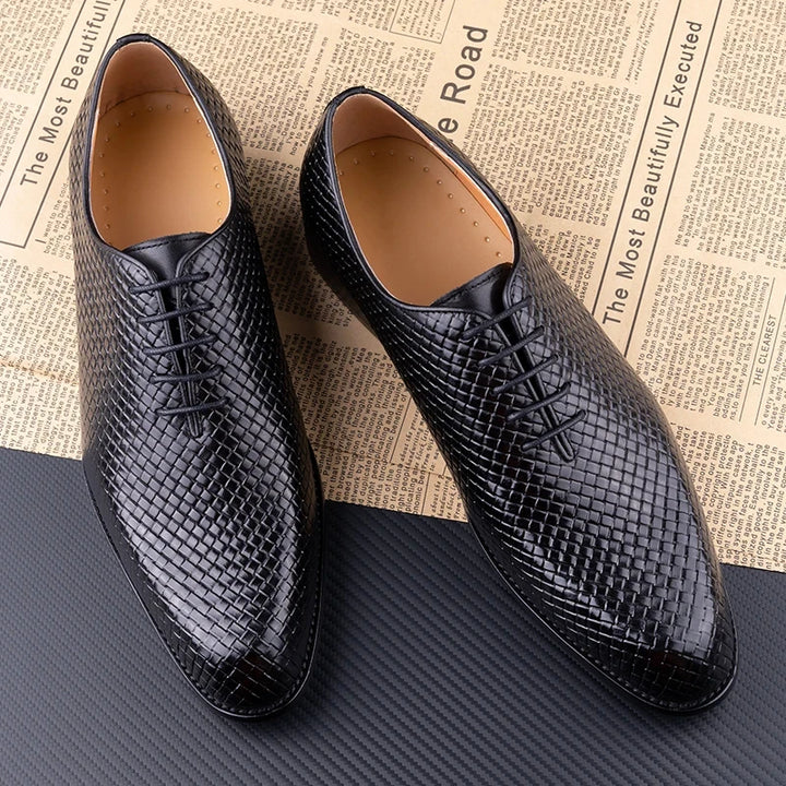 The Puntino - Animal print leather oxford shoes for men - Ashour Shoes