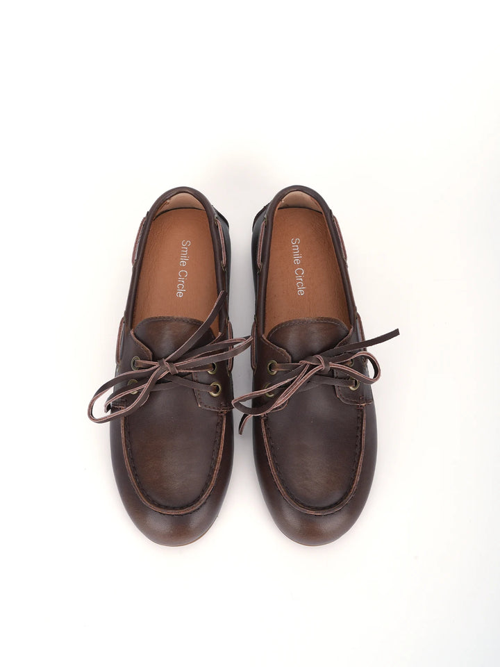 Lerana - Genuine Leather Boat Shoes for Women. Classic Moccasin for Everyday Comfort