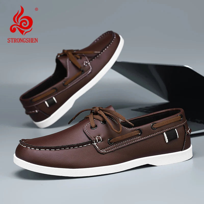 Marea - Men's Comfortable Leather Boat Shoes & Driving Moccasins - Ashour Shoes