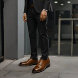 Brunito - Men's Polished Cap Toe Derby Dress Shoes - Ashour Shoes