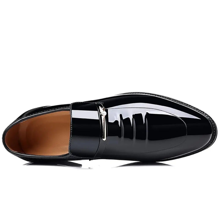 Splendido - Men's High Gloss Patent Business Loafers with Metallic Accent