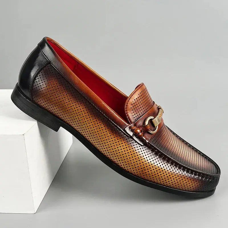 La Cavi - Horsebit unique color leather loafers for men - Ashour Shoes