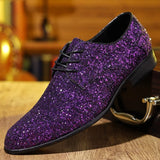 Scintillante - Men's Dazzling Gold Sequin Oxford Dress Shoes - Ashour Shoes